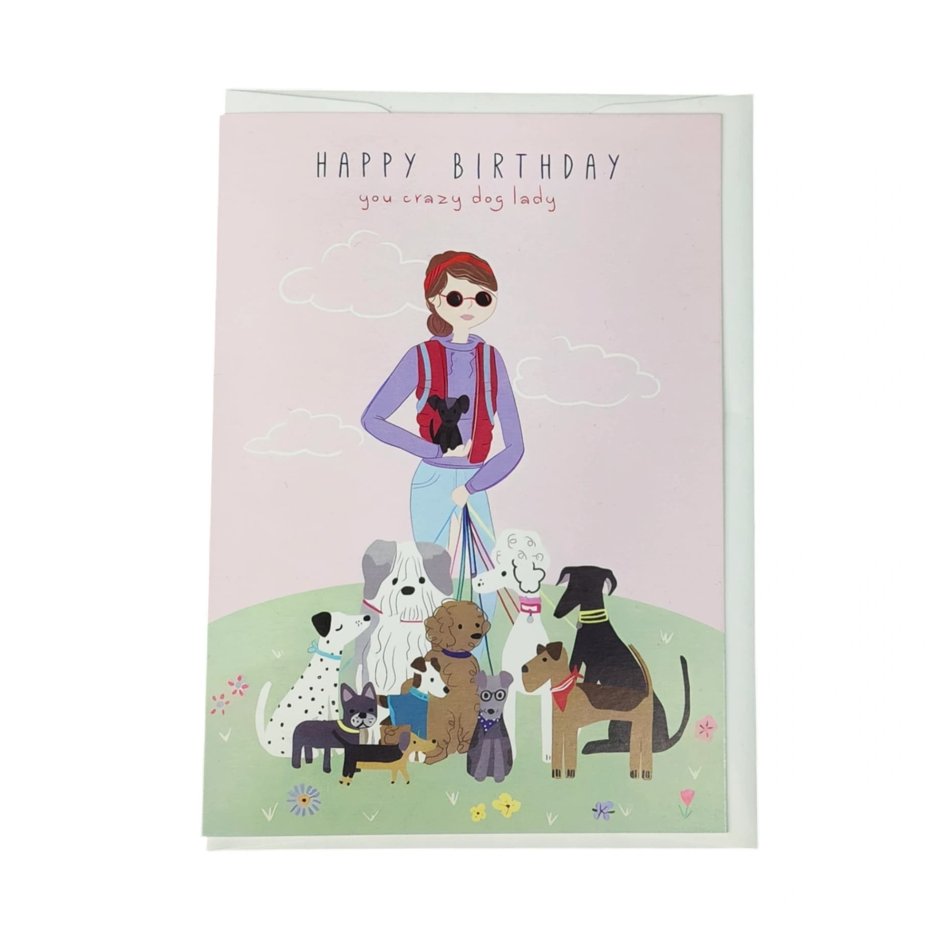 Crazy Dog Lady Birthday Card