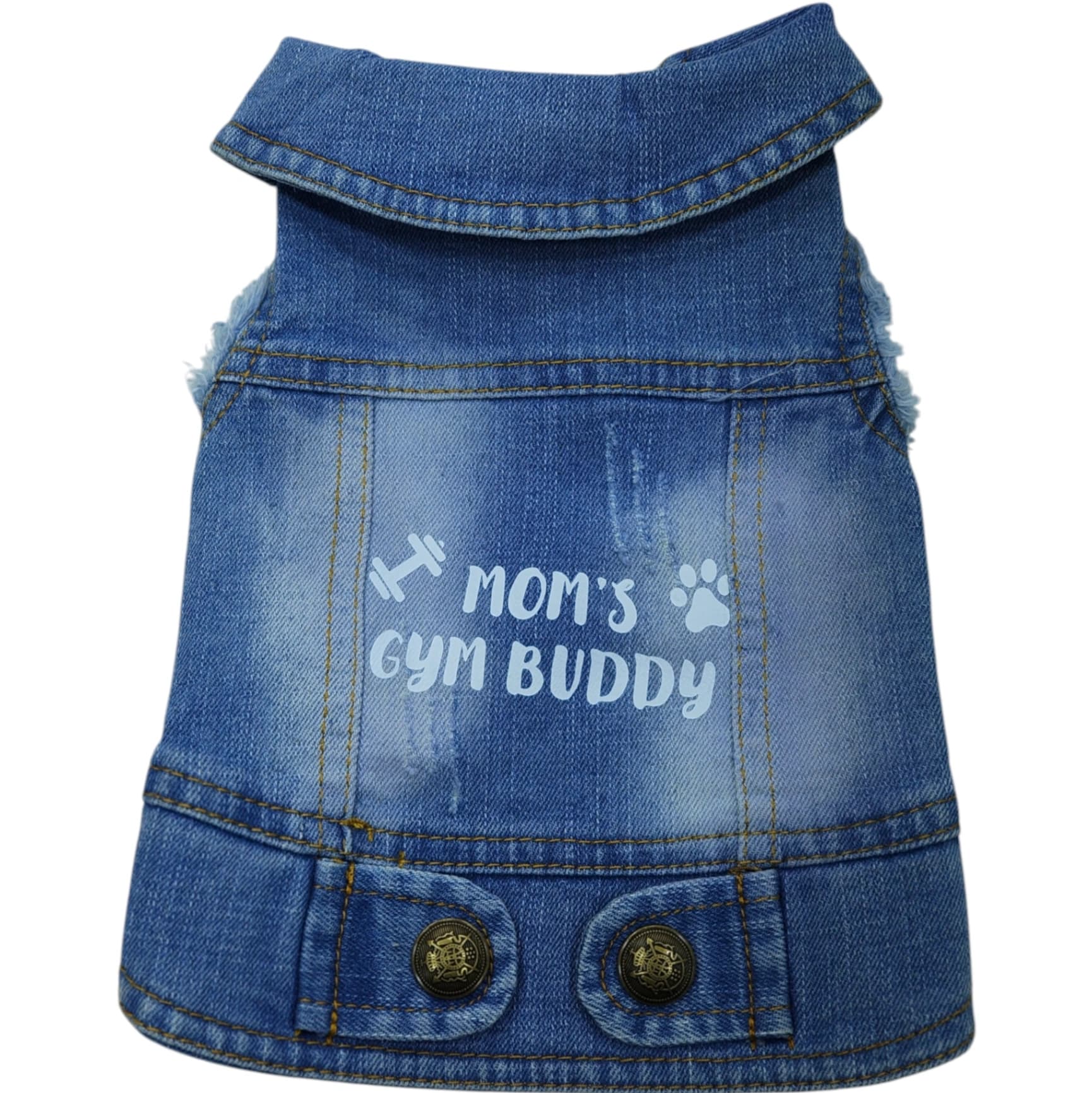 Pet Clothes Dog Jeans Jacket Cool Blue Denim Coat (S)