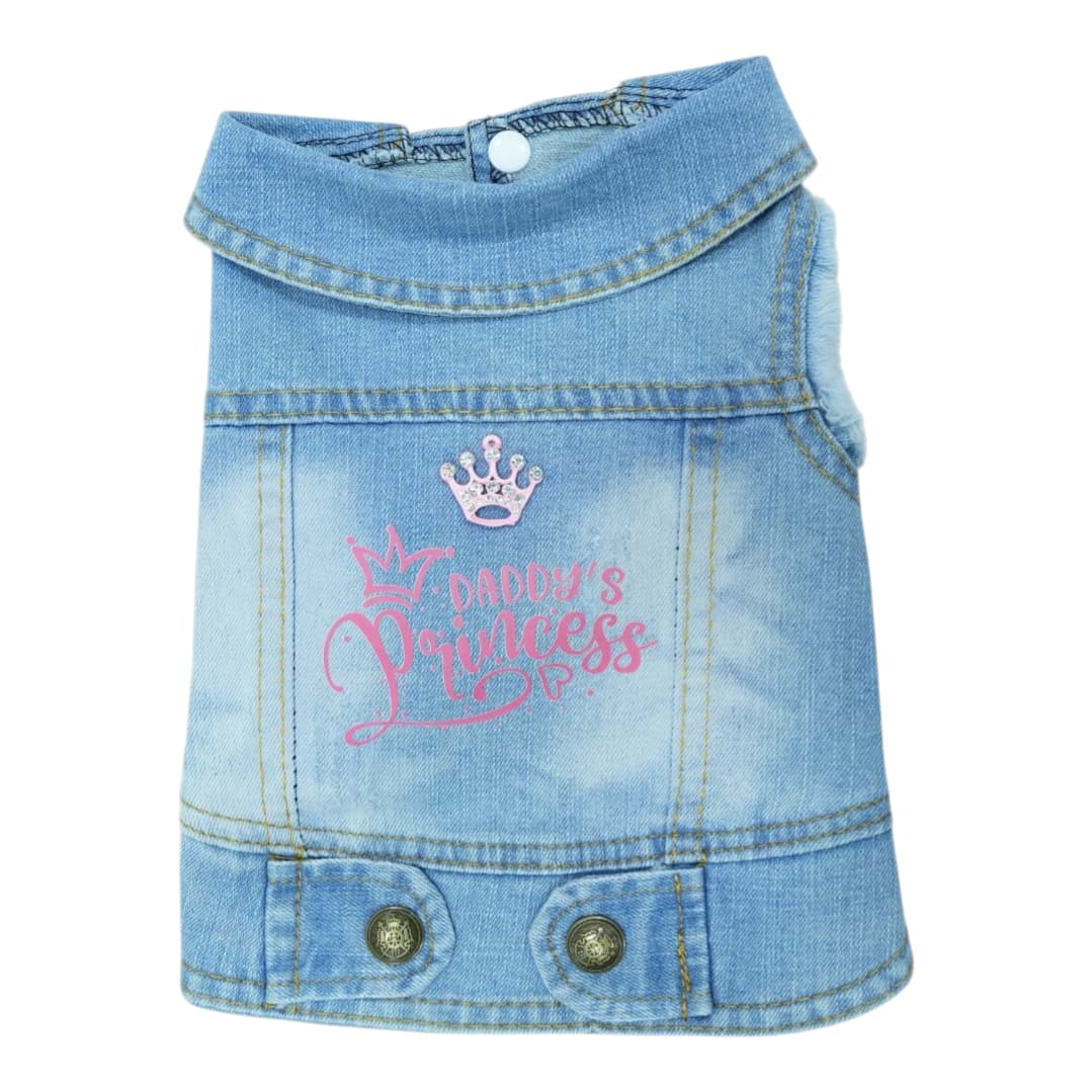 Pet Clothes Dog Jeans Jacket Cool Blue Denim Coat (M)