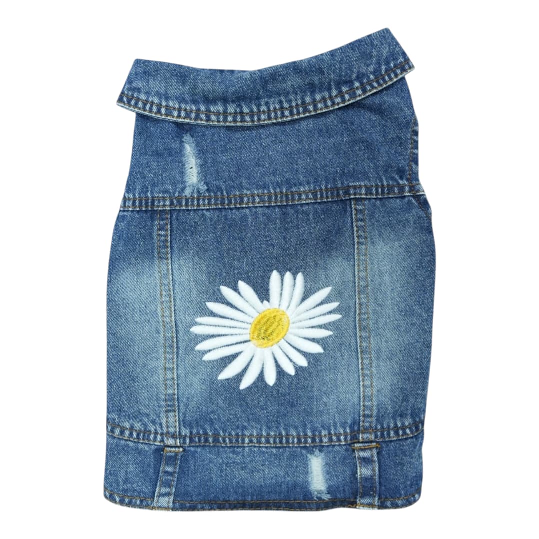 Pet Clothes Dog Jeans Jacket Cool Blue Denim Coat (L)