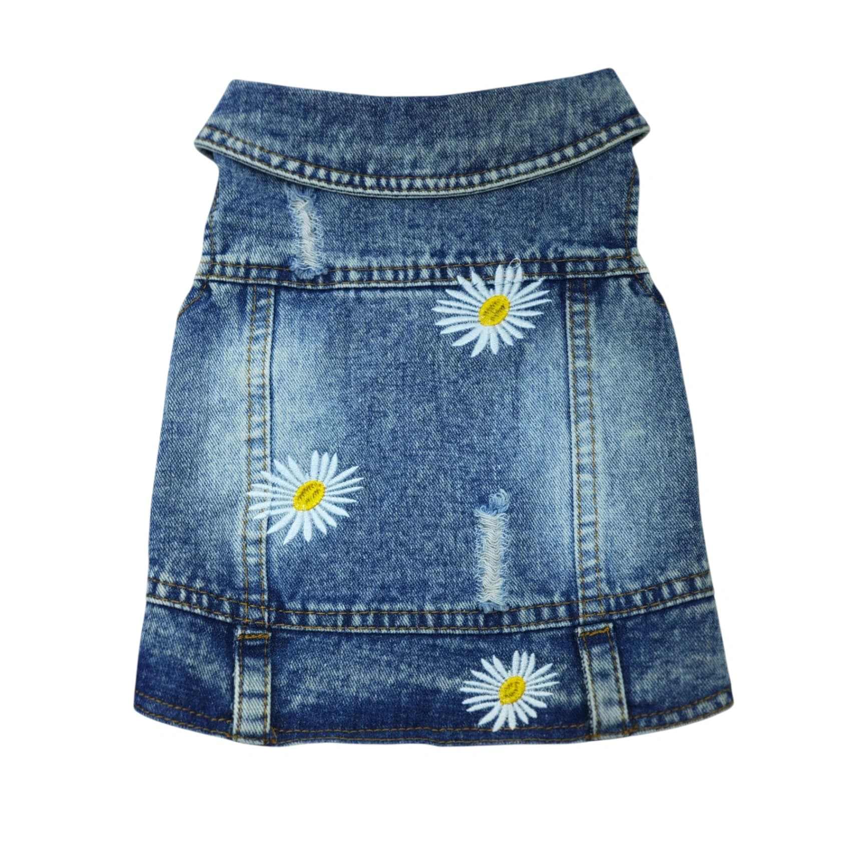 Pet Clothes Dog Jeans Jacket Cool Blue Denim Coat (L)