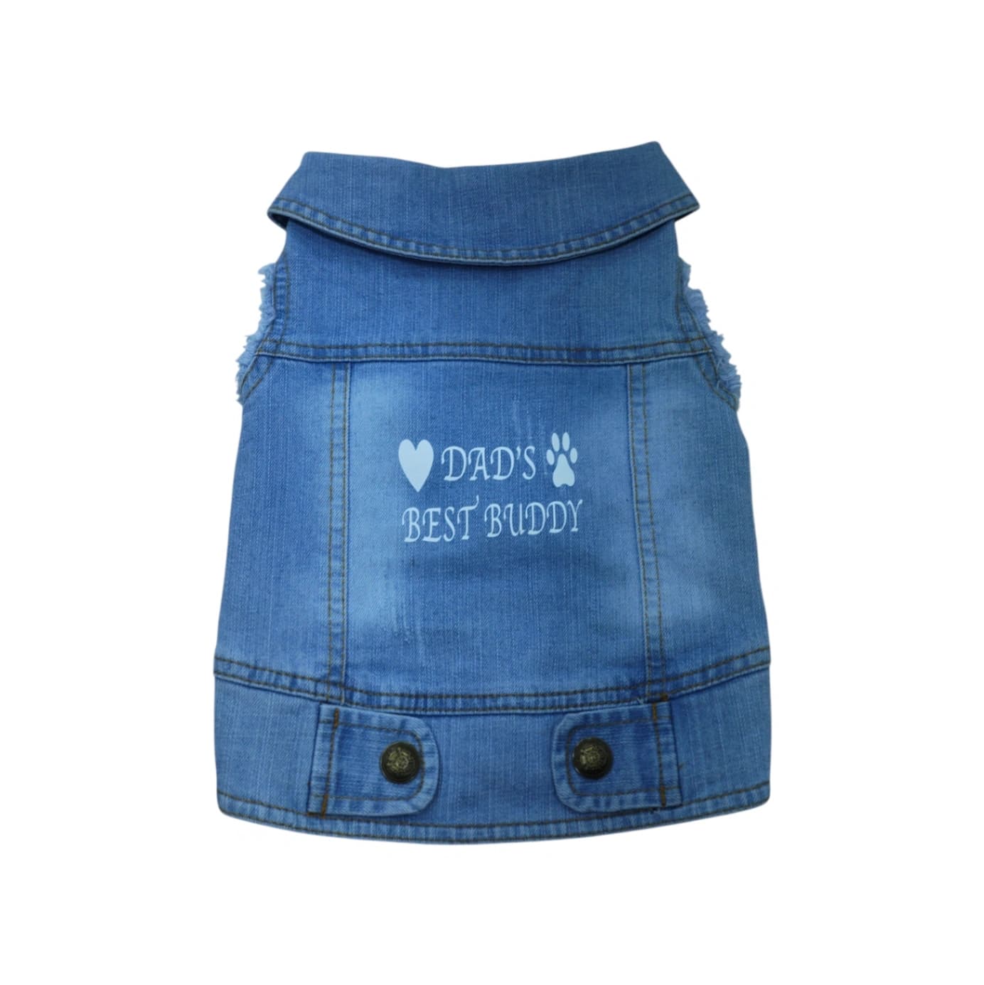 Pet Clothes Dog Jeans Jacket Cool Blue Denim Coat (L)