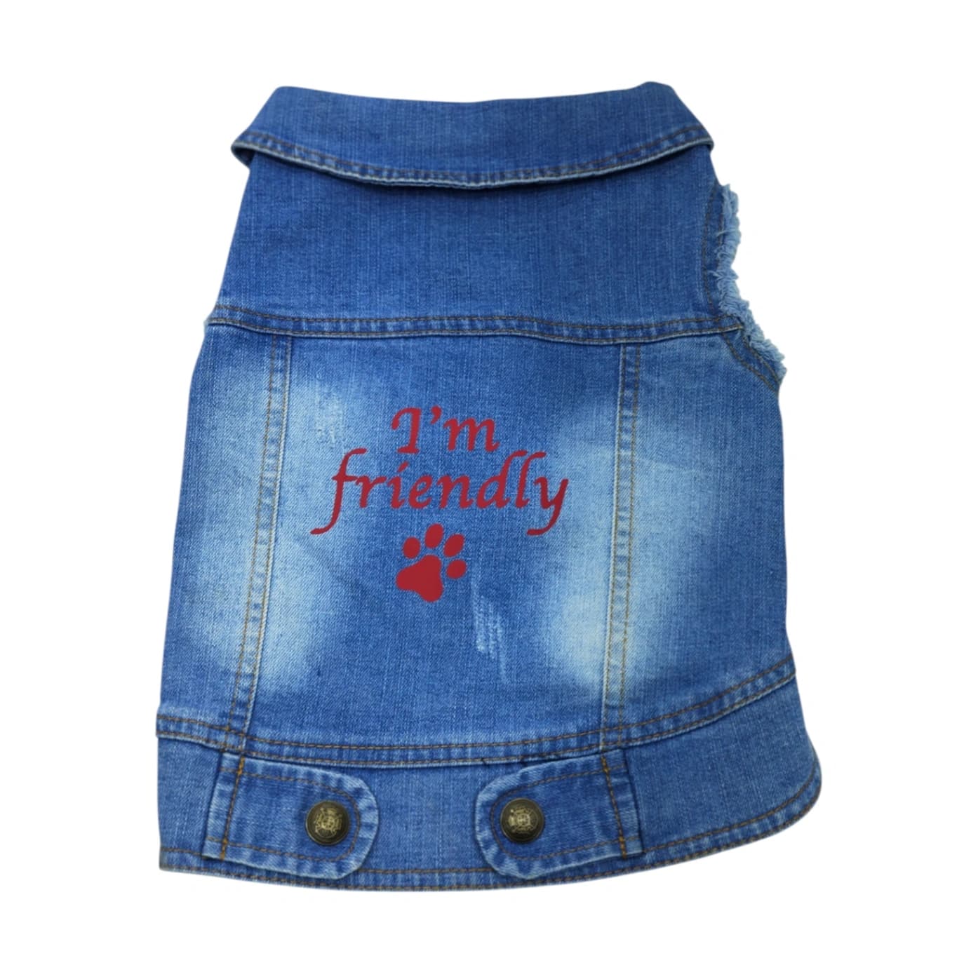 Pet Clothes Dog Jeans Jacket Cool Blue Denim Coat (L)