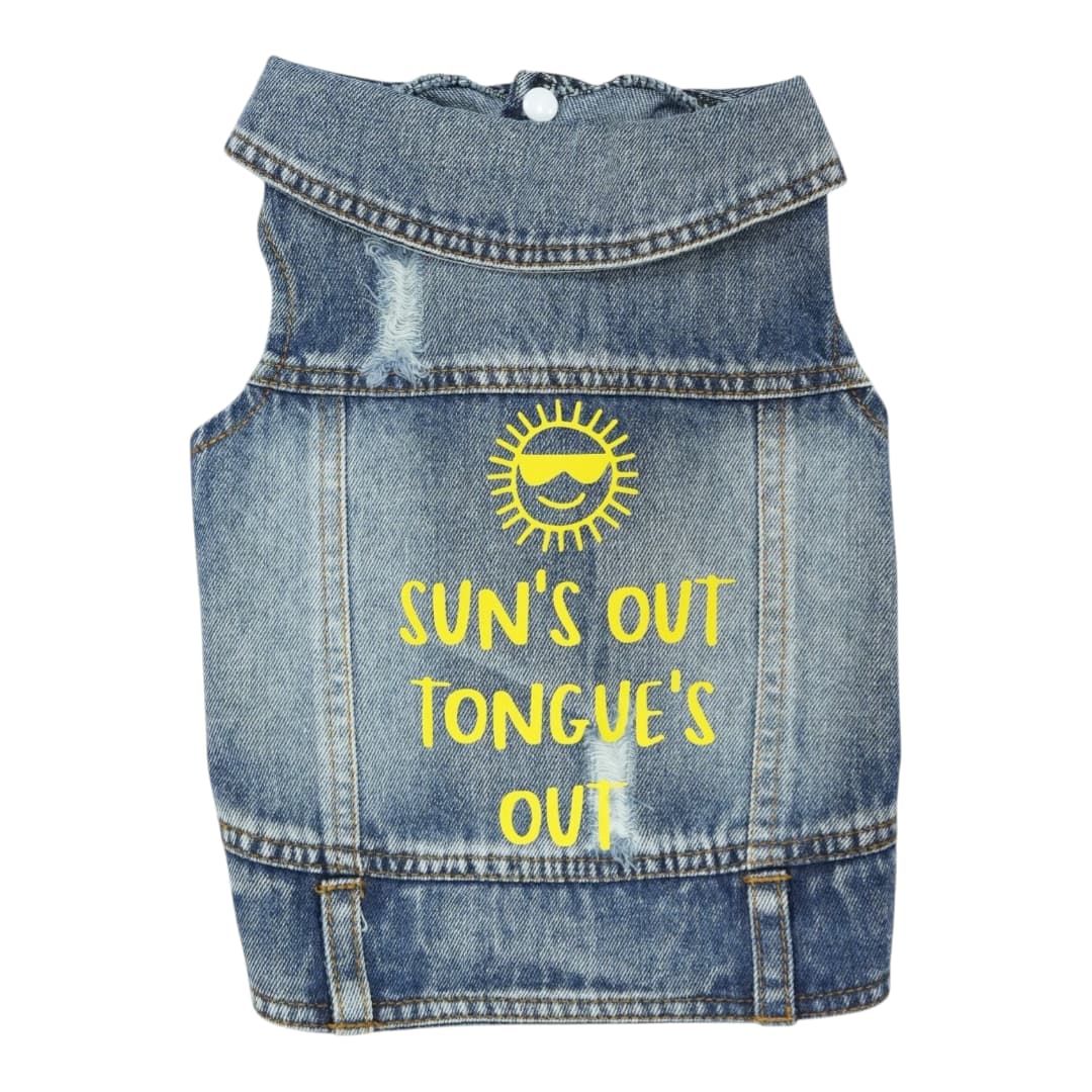 Pet Clothes Dog Jeans Jacket Cool Blue Denim Coat (L)