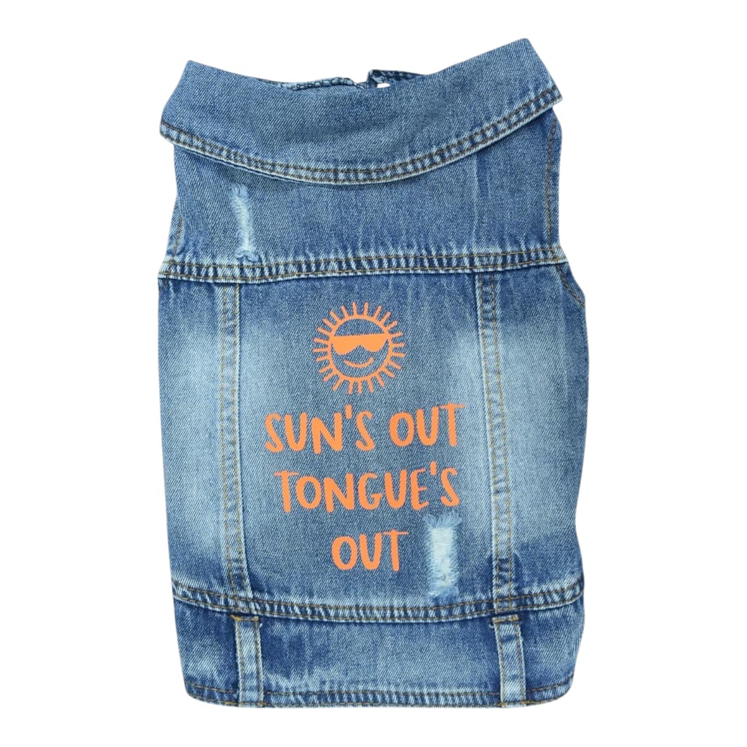Pet Clothes Dog Jeans Jacket Cool Blue Denim Coat (XL)