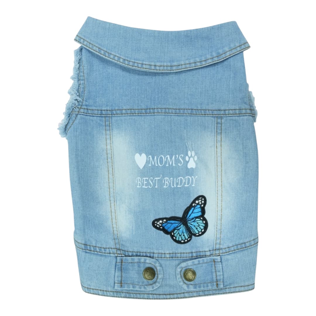 Pet Clothes Dog Jeans Jacket Cool Blue Denim Coat (XL)
