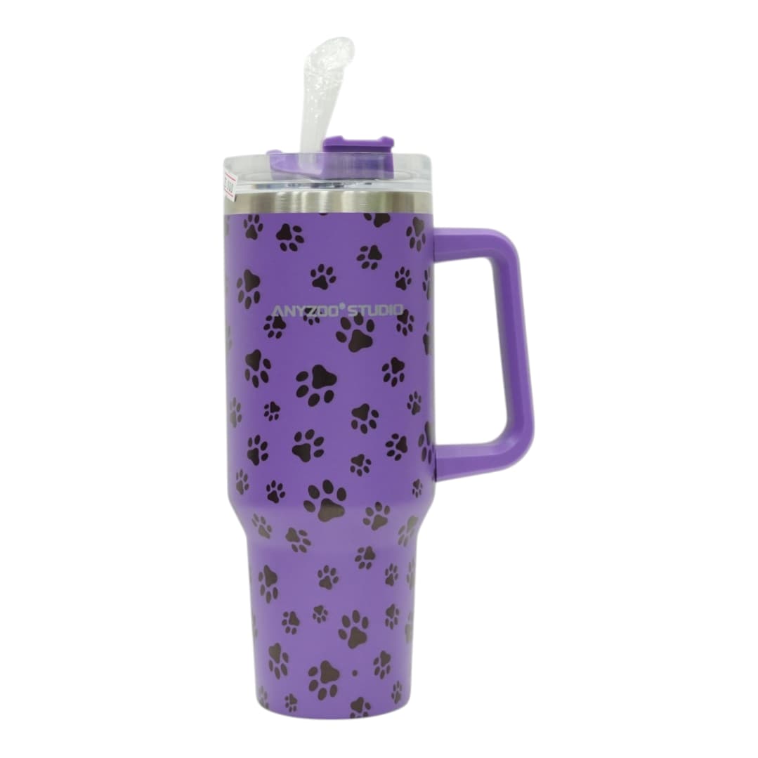 Purple Paw Print Tumbler
