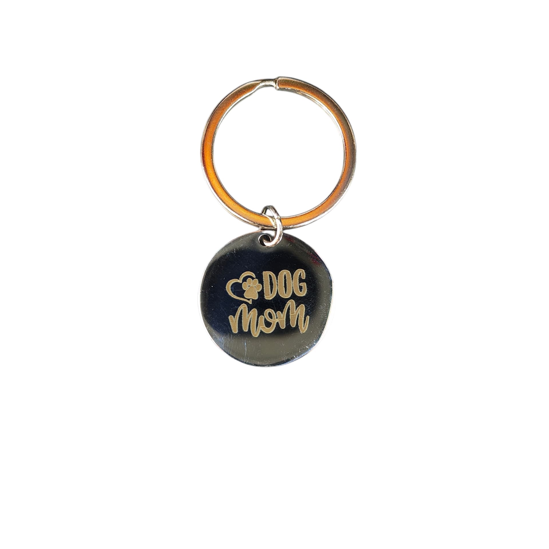 DOG Mom metal keychain