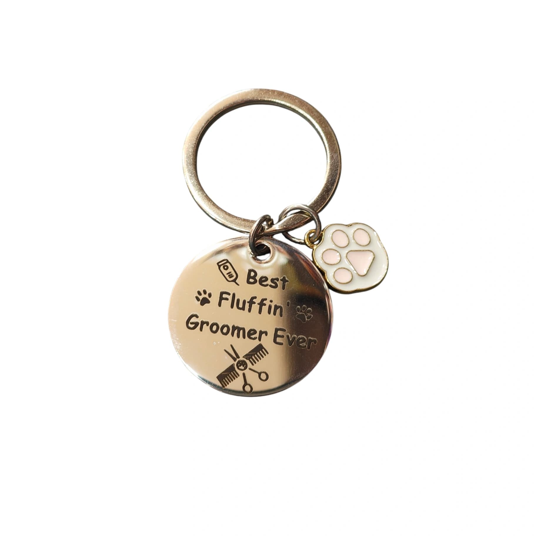 Best Fluffin' Groomer Ever metal keychain