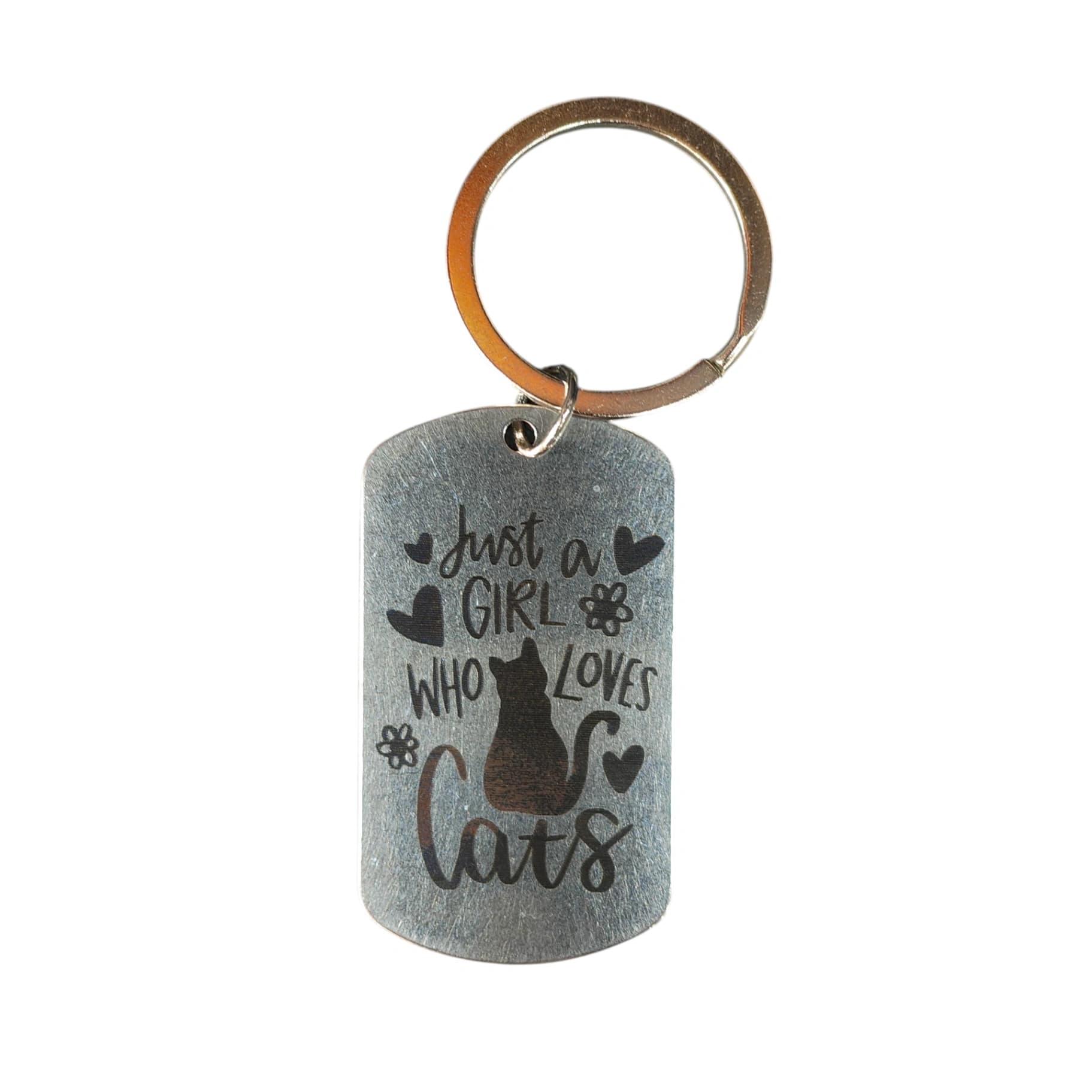 Just a Girl Who Loves Cats metal keychain