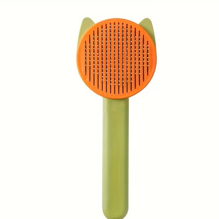 Self cleaning slicker brush