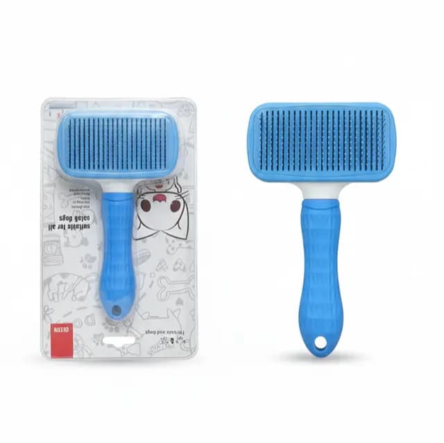 Self cleaning slicker brush