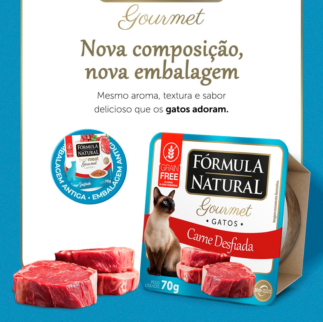 Natural Formula Fresh Meat Gourmet for Cats Shredded Beef Flavor - 70g