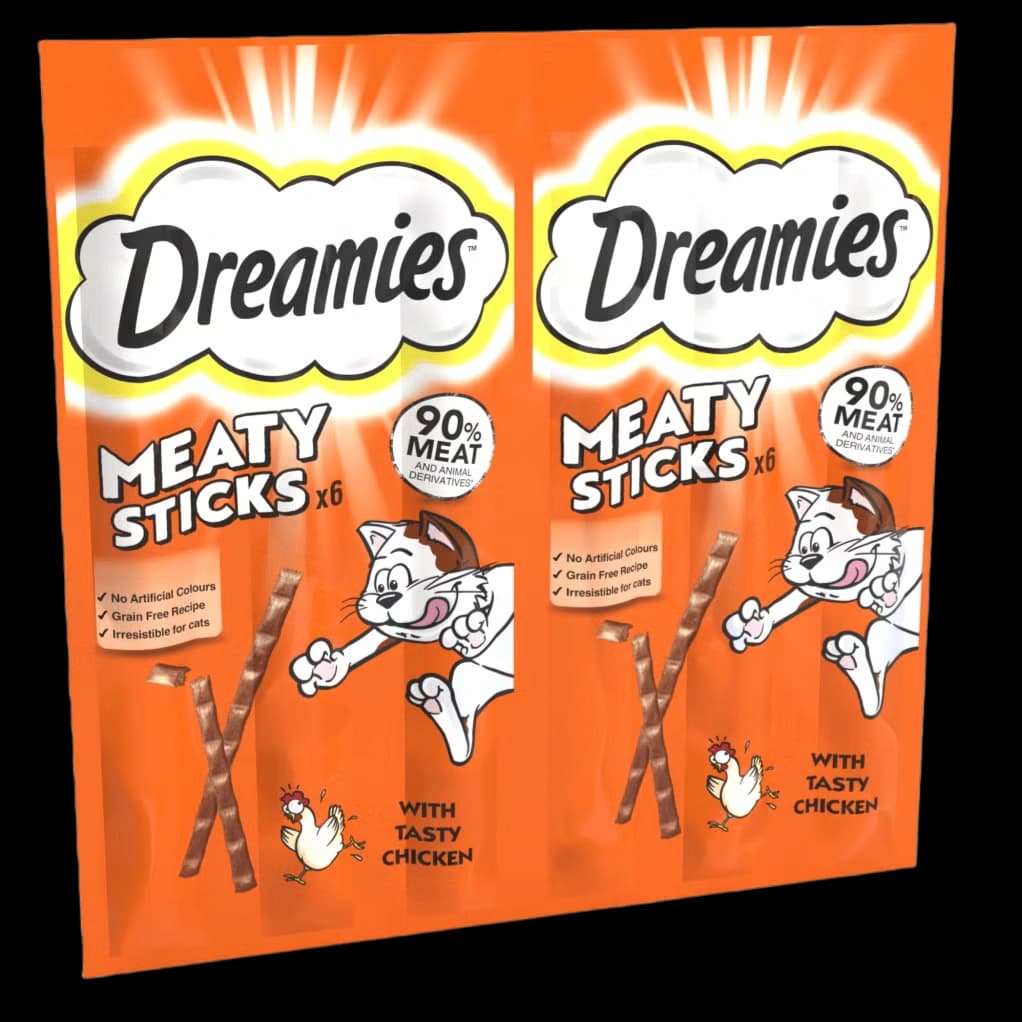 DREAMIES™ Meaty Sticks Adult Cat Treats with Tasty Chicken 30g