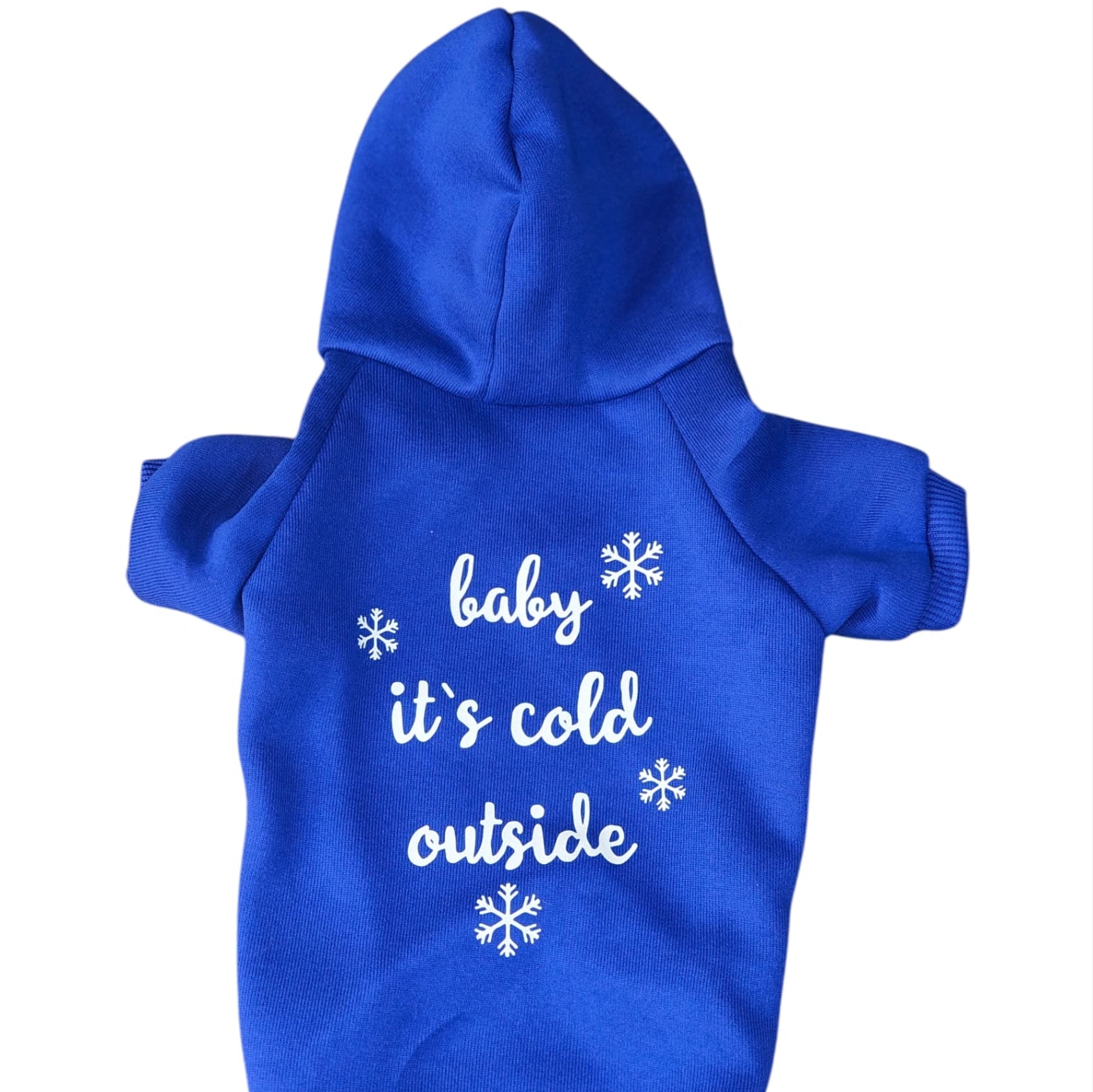 Blue "Baby It's Cold Outside" Hoodie - L