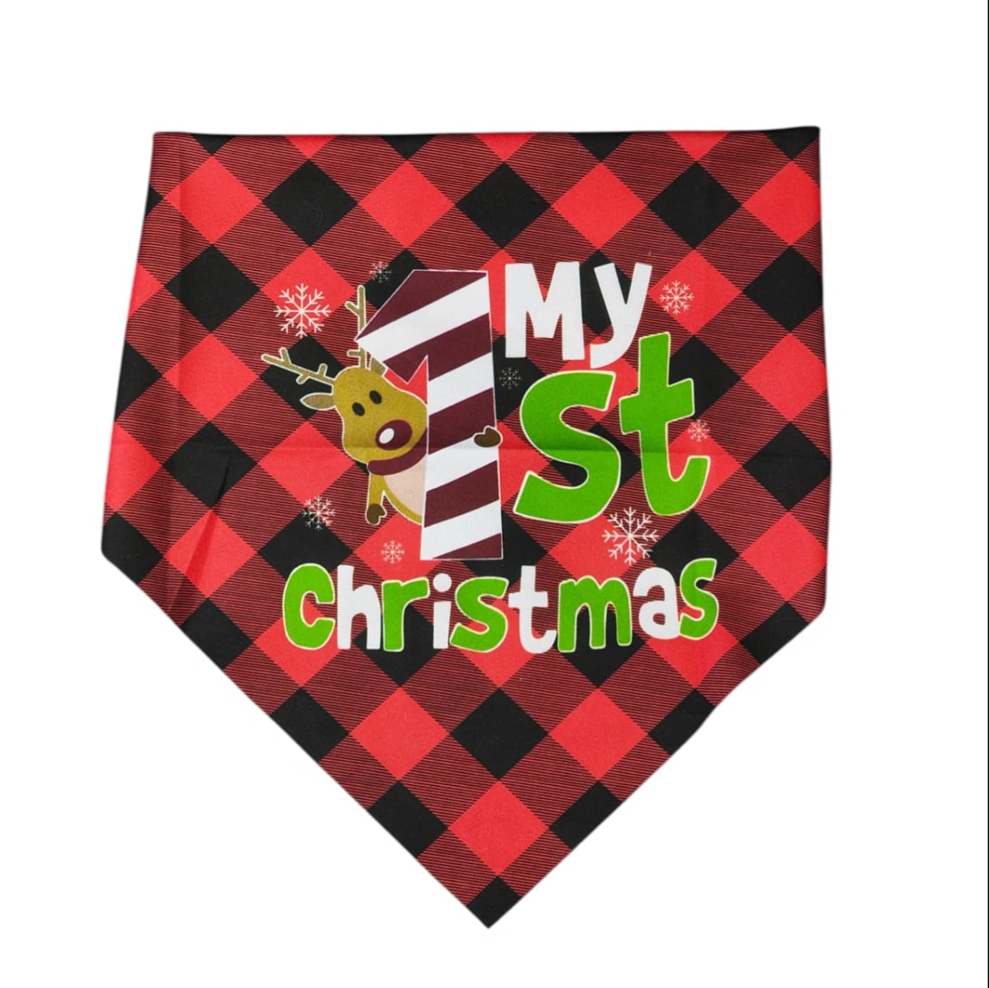 My 1st Christmas  bandana - reindeer