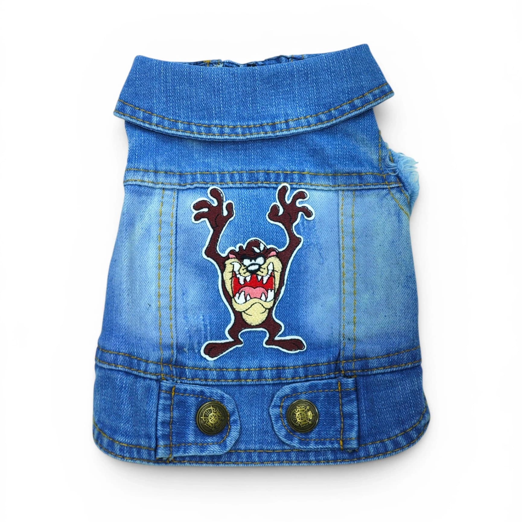 Pet Clothes Dog Jeans Jacket Cool Blue Denim Coat (S)