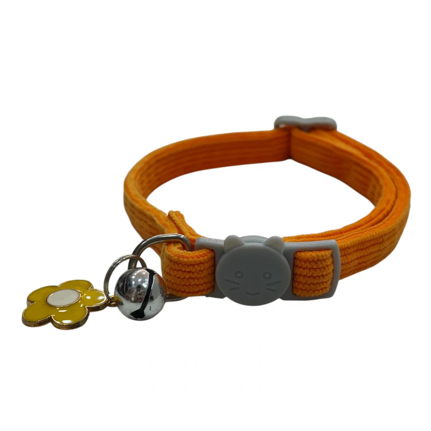 Orange flower cat collar