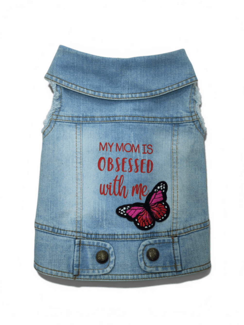 Pet Clothes Dog Jeans Jacket Cool Blue Denim Coat (L)