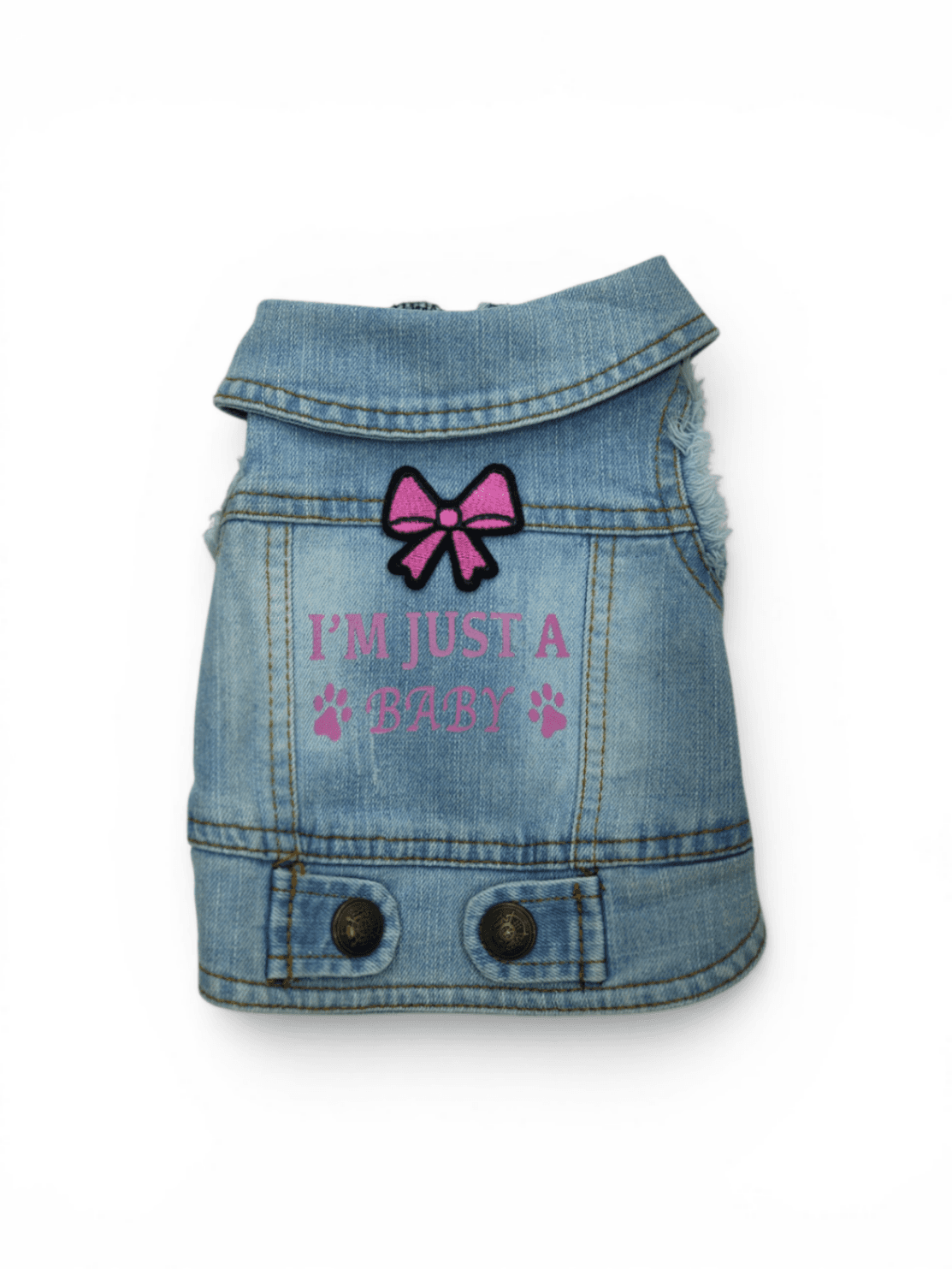 Pet Clothes Dog Jeans Jacket Cool Blue Denim Coat (S)