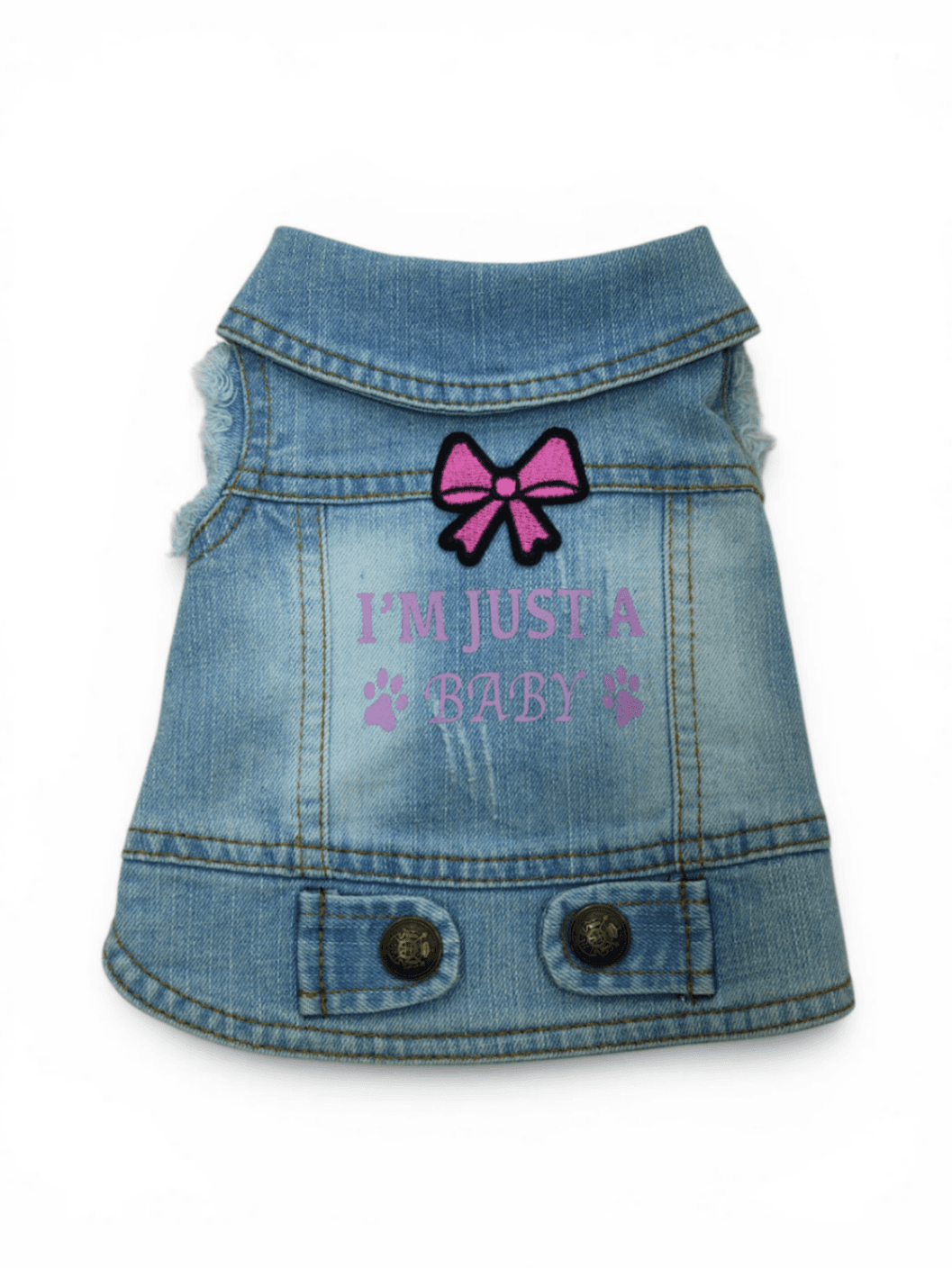 Pet Clothes Dog Jeans Jacket Cool Blue Denim Coat (S)