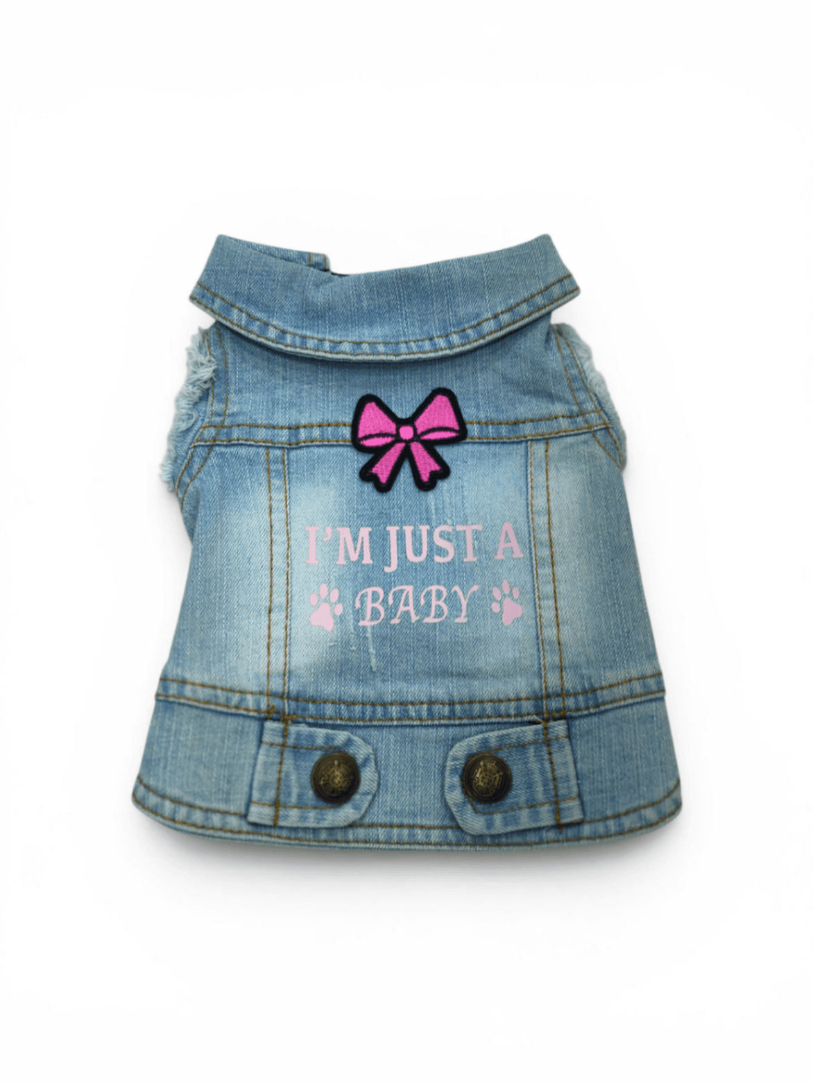 Pet Clothes Dog Jeans Jacket Cool Blue Denim Coat (S)