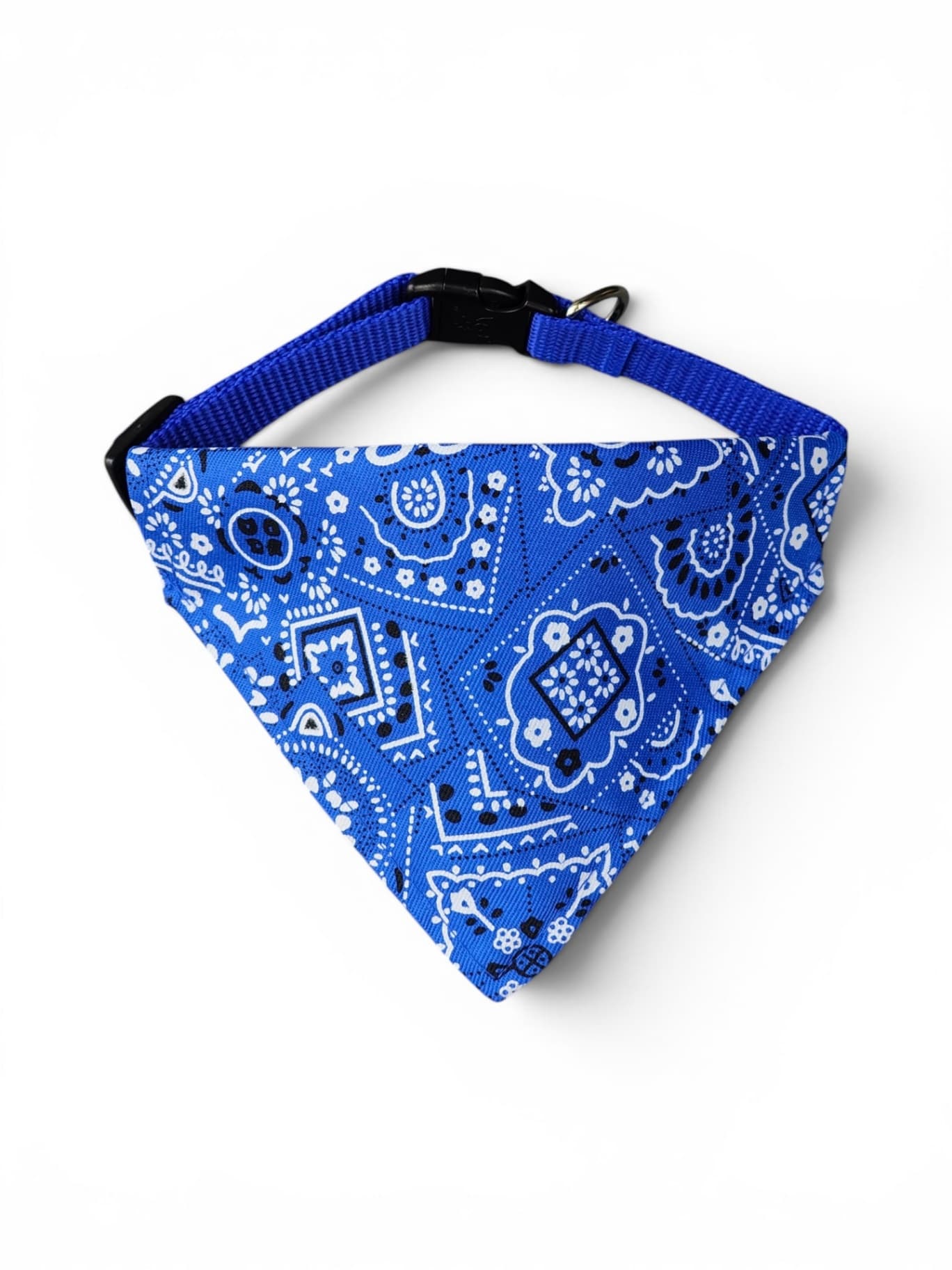 Patterned Blue Bandana Collar - Small