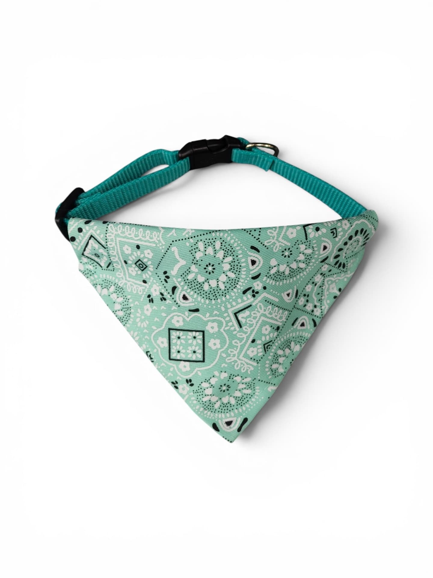 Patterned Green Bandana Collar - Small