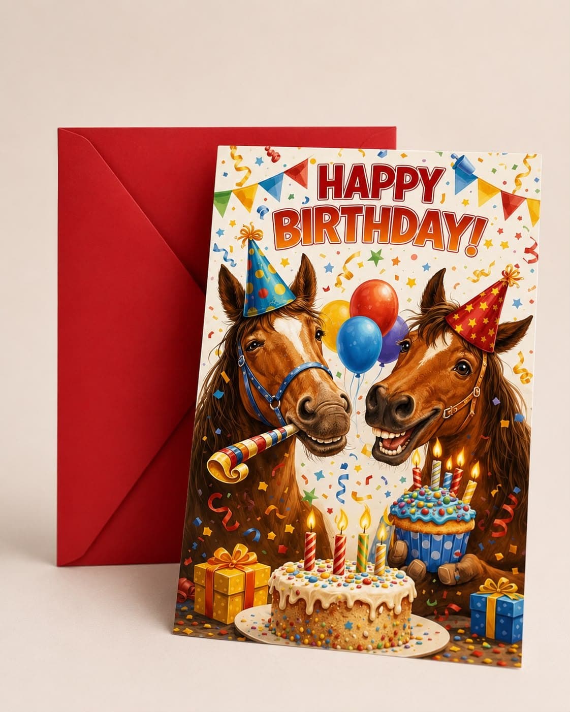 Happy birthday horse card