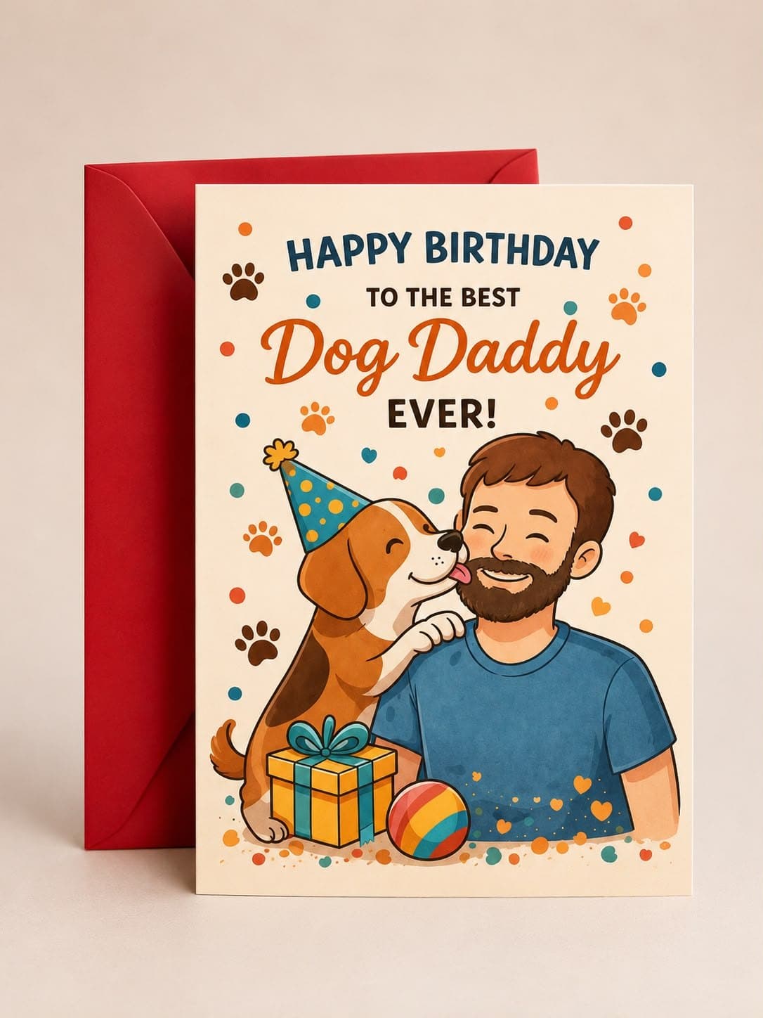 "HAPPY BIRTHDAY TO THE BEST Dog Daddy EVER!" Card