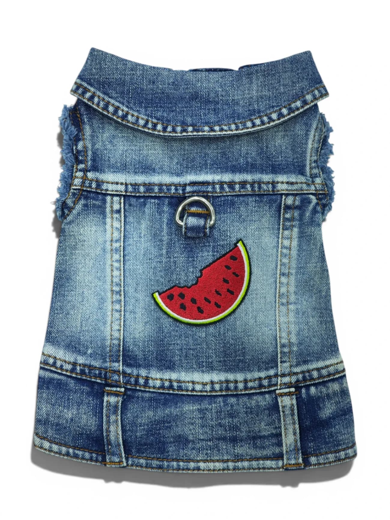 Pet Clothes Dog Jeans Jacket Cool Blue Denim Coat (M)