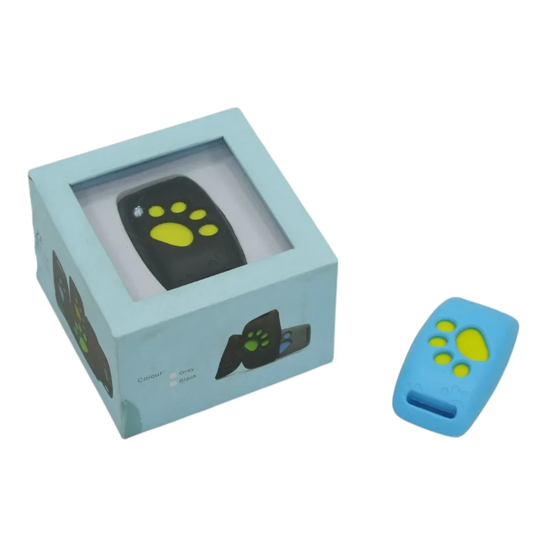 Compact GPS Tracker with Paw Design for Cats & Dogs - black