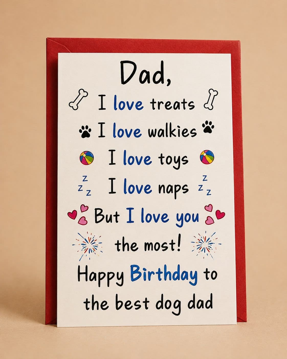 The Best Dog Dad Birthday Card