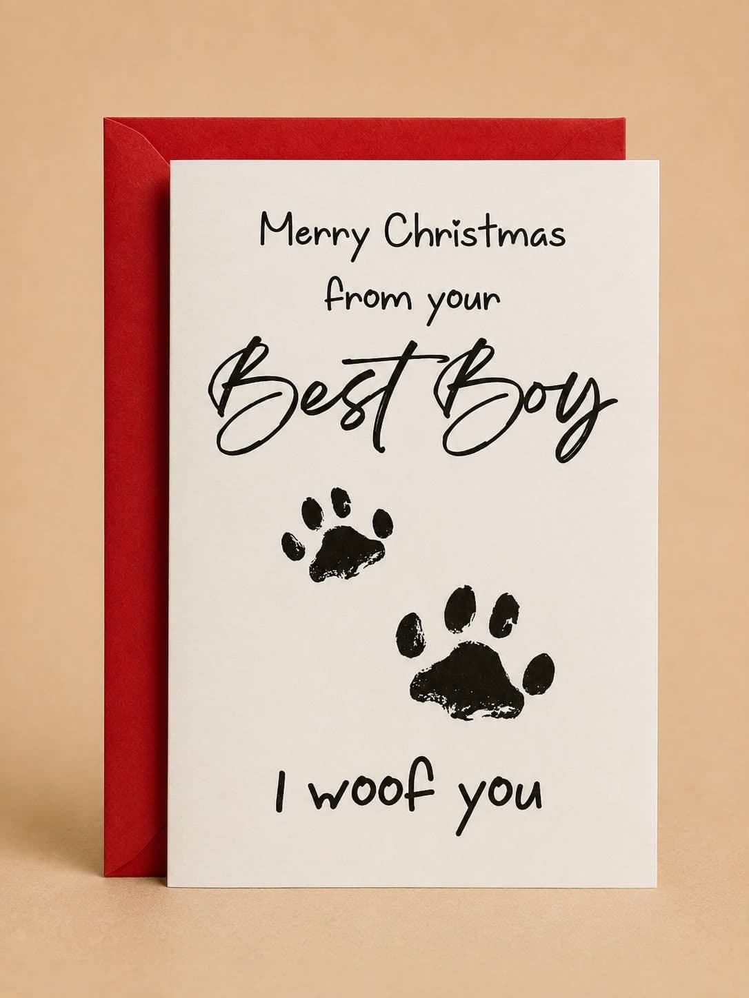 "I Woof You" Christmas Card