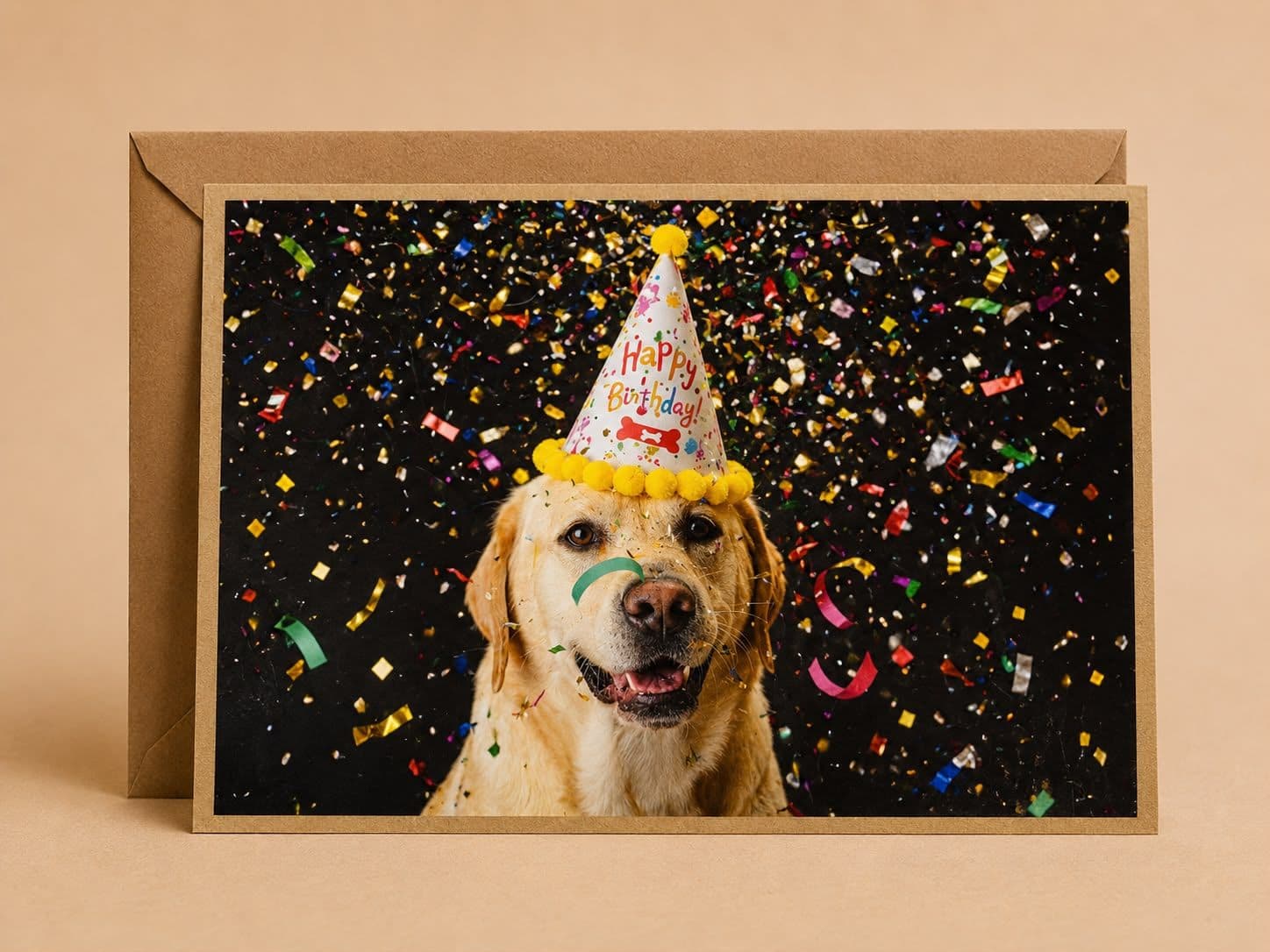 Smiling Dog" Birthday Celebration Card