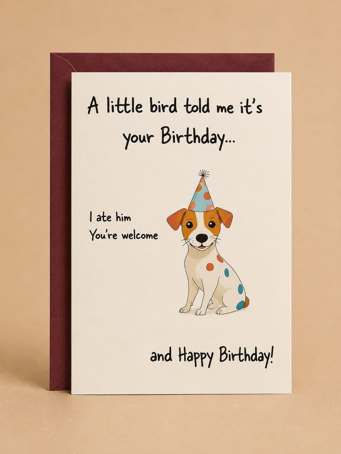 "A Little Bird Told Me" Funny Birthday Card