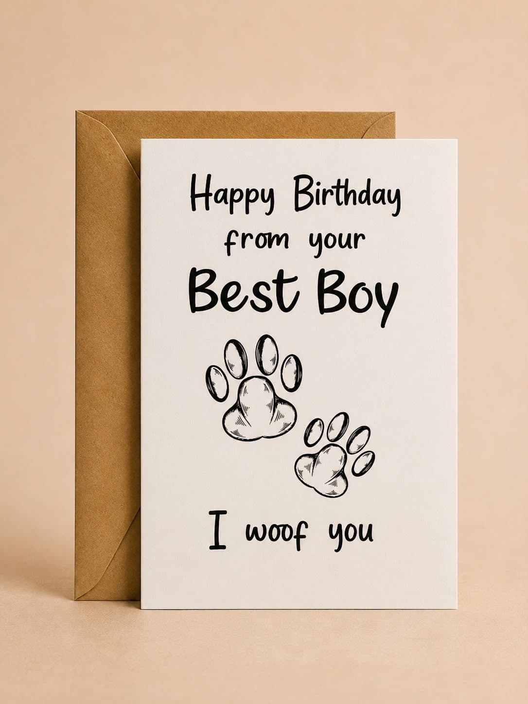 "I Woof You" Birthday Card