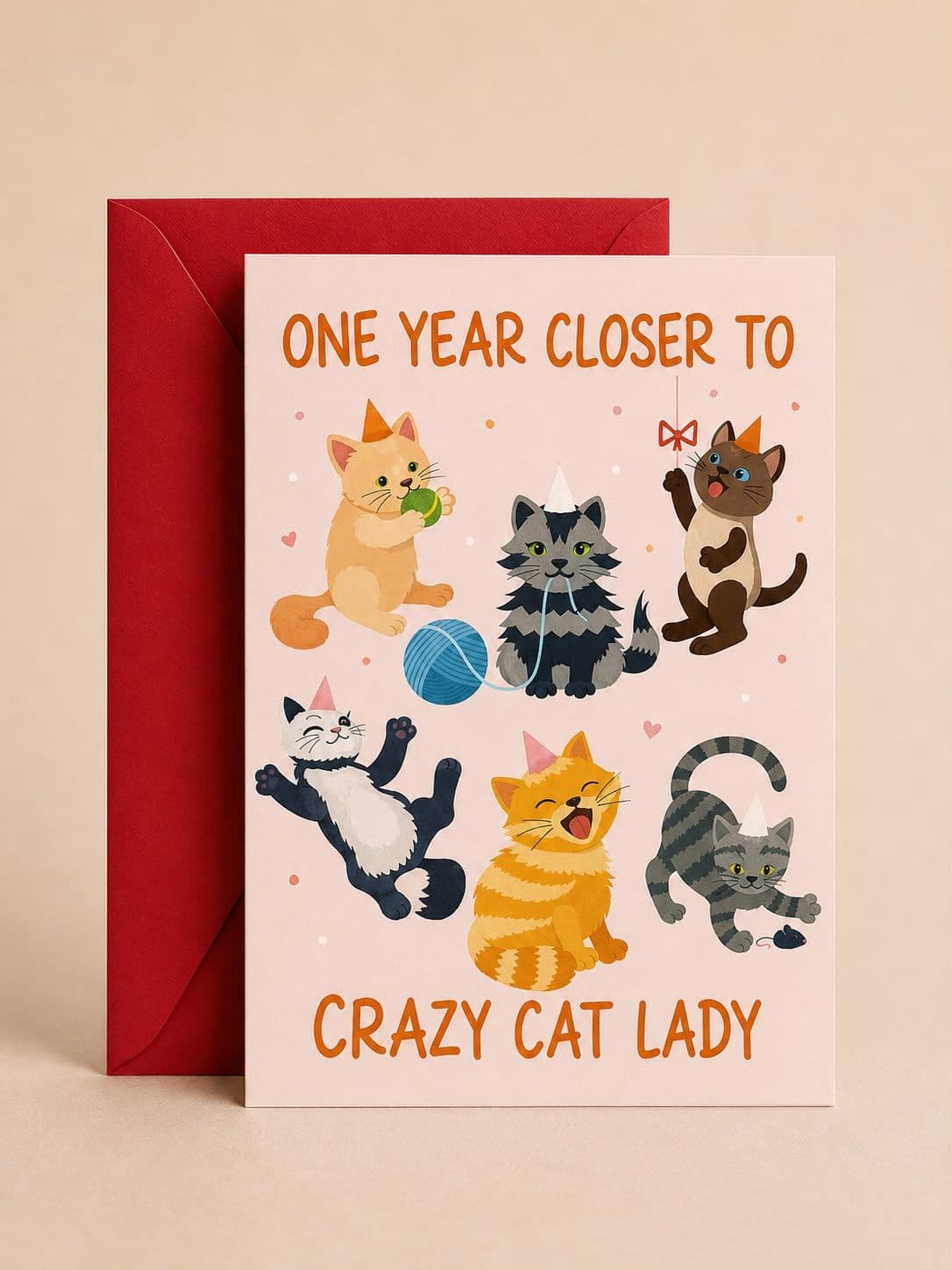 "One Year Closer" Cat Lady Greeting