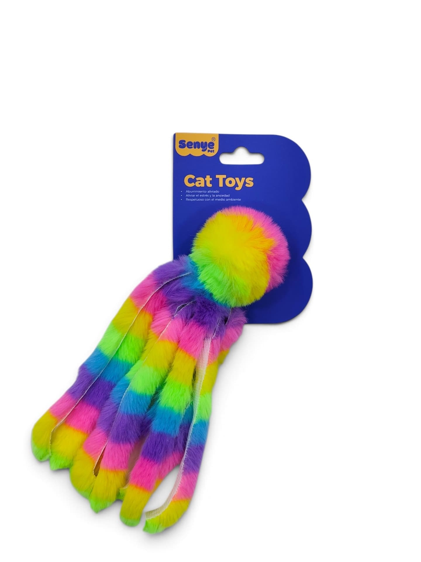 Rainbow Plush Octopus Cat Toy
