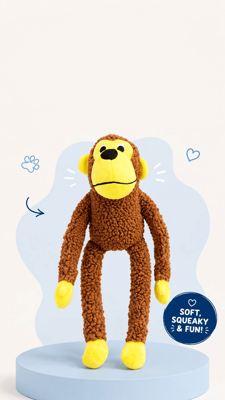 Monkey Squeaky Dog Toy