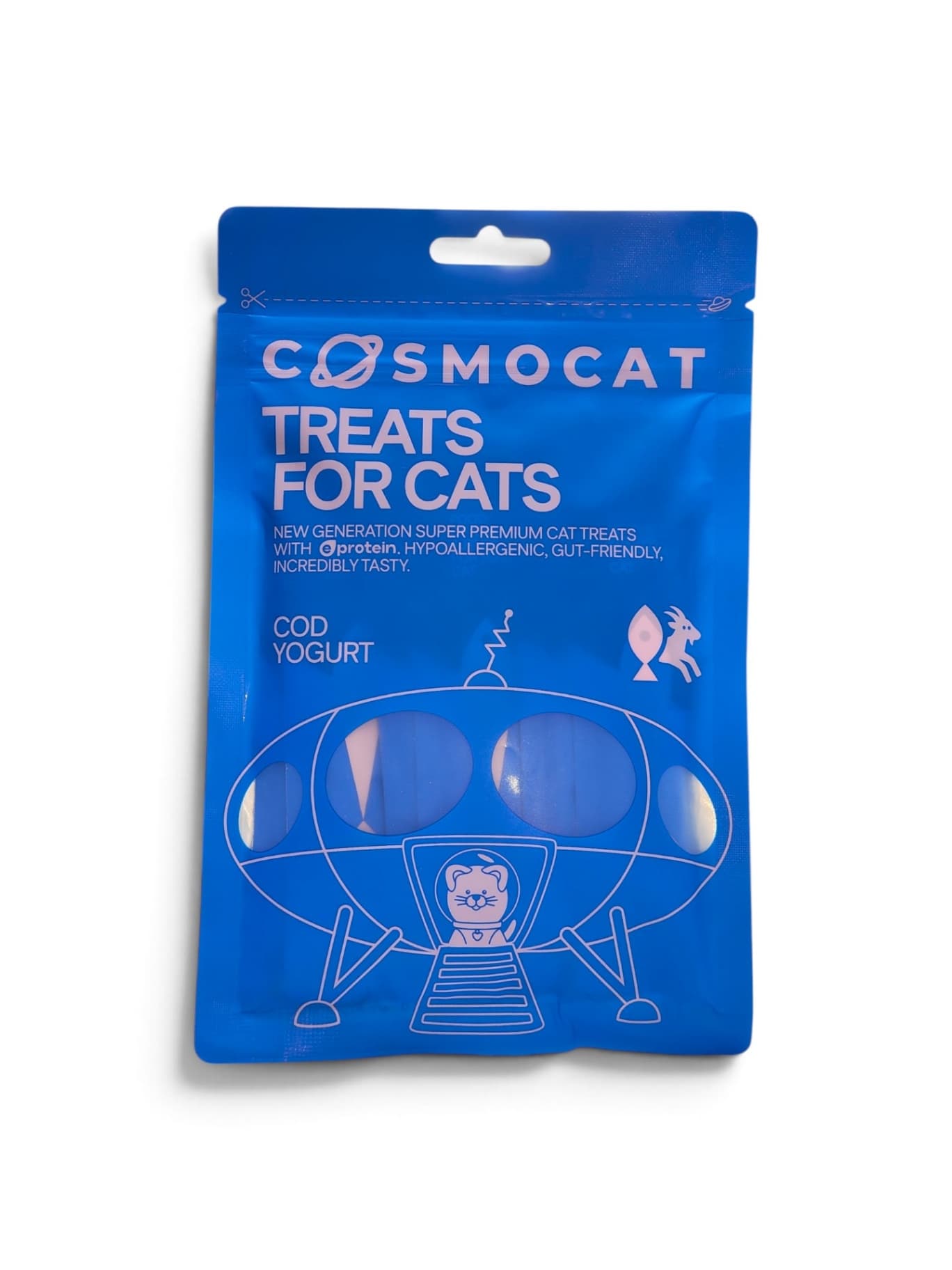 Cosmo Cat Treats With Cod Yoghurt, 84g, E-Protein, Hypoallergenic