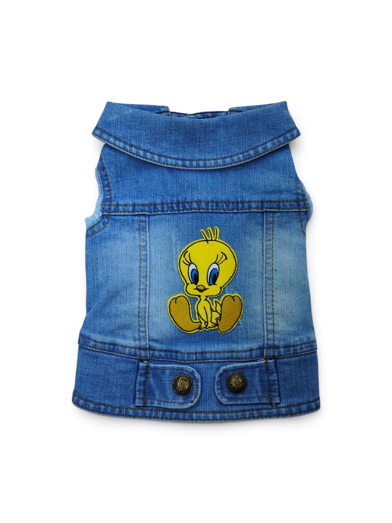 Pet Clothes Dog Jeans Jacket Cool Blue Denim Coat (M)