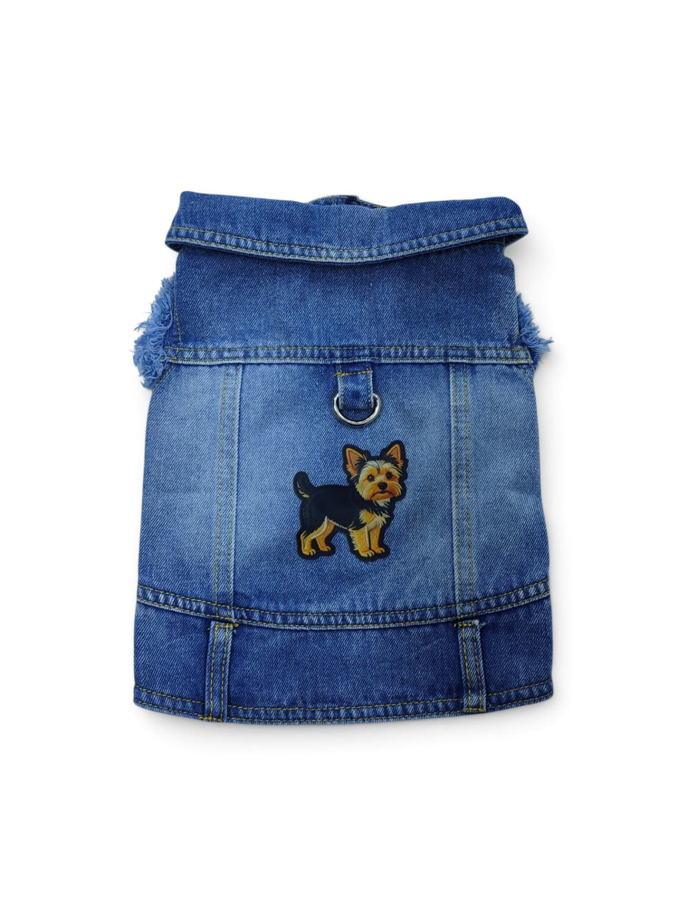 Pet Clothes Dog Jeans Jacket Cool Blue Denim Coat (L)