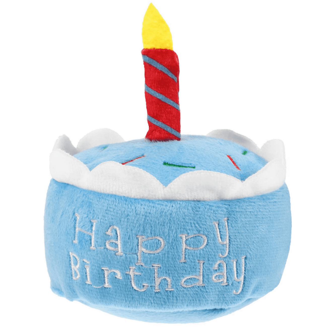 Squeaky Plush "Happy Birthday" Cake Dog Toy